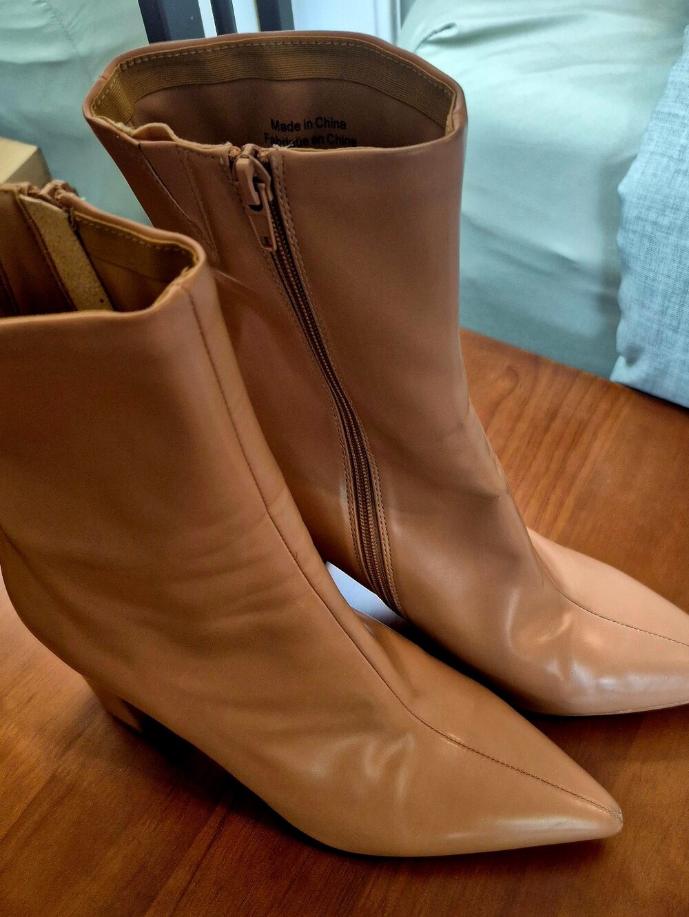 Jeffrey Campbell Women's Nude Block Heel Ankle Boots